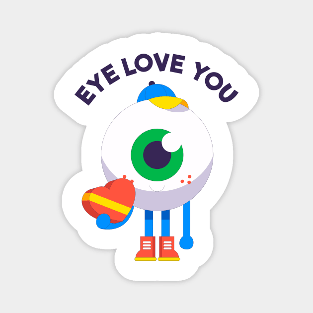 I love you - eye love you Magnet by Frispa