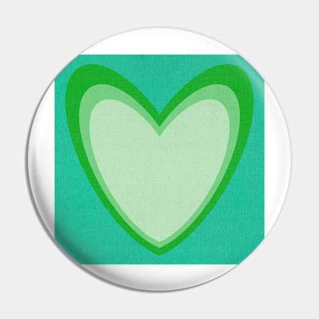 Linen textured heart green Pin by Kimmygowland