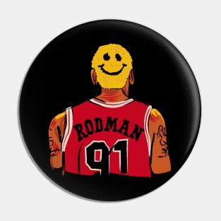 DENNIS RODMAN Smiley Face Hairstyle Pin