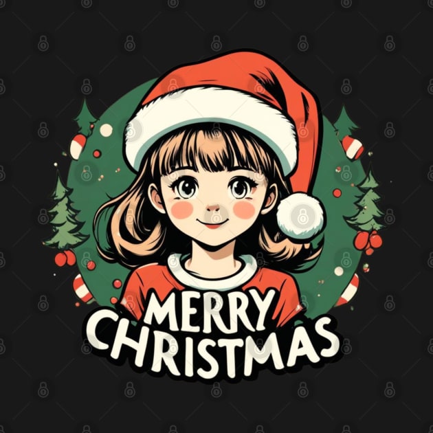 Cute Christmas anime girl by tempura