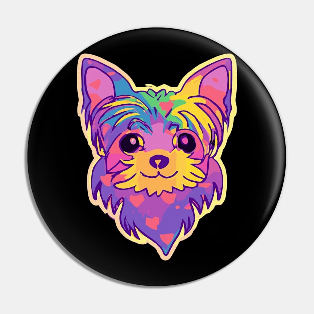 Yorkshire Terrier Rainbow Dog Lover Yorkie Pin by BetterManufaktur