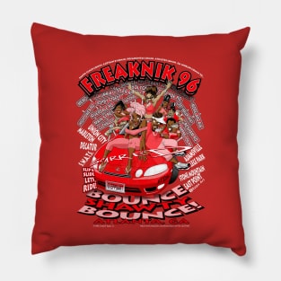 Freaknik 1996 Bounce Shawty Bounce! Red Colorway Pillow