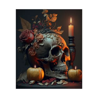 Skeleton head candle T-Shirt