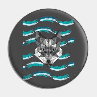 Fox minimalistic retro abstract art Pin