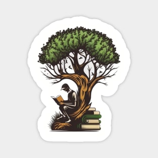 Book Reading under a Tree - Designs for a Green Future Magnet