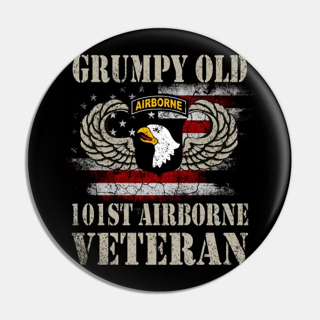 Grumpy Old 101st Airborne Division Veteran T Shirt Mens Pin by floridadori