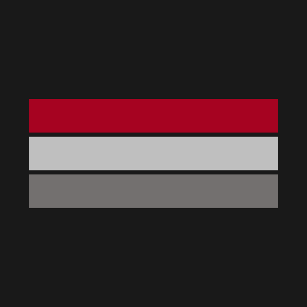 Three Classic Stripes - Red, Light Grey and Dark Grey by AbstractIdeas