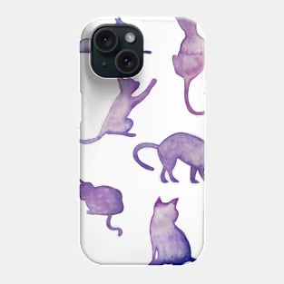 Fun watercolor galaxy cats Phone Case