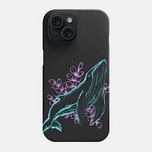 Neon whale Phone Case