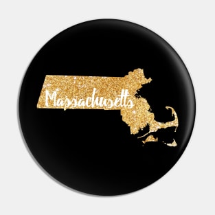 Gold Massachusetts Pin