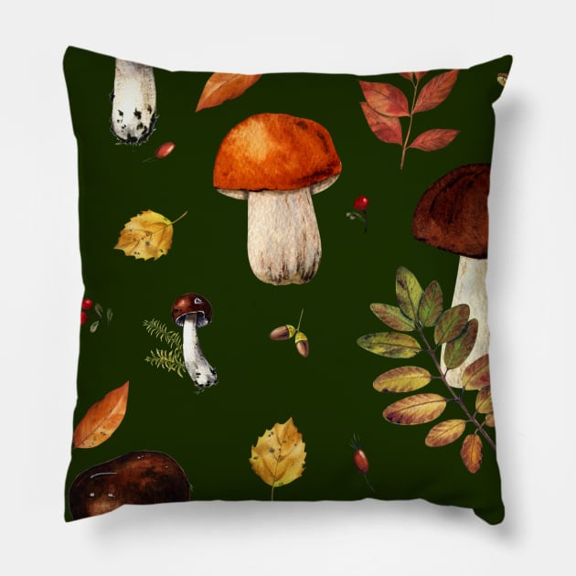 Mushrooms Pillow by CindersRose