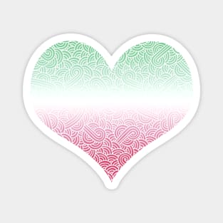 Ombré abrosexual colours swirls doodles heart Magnet