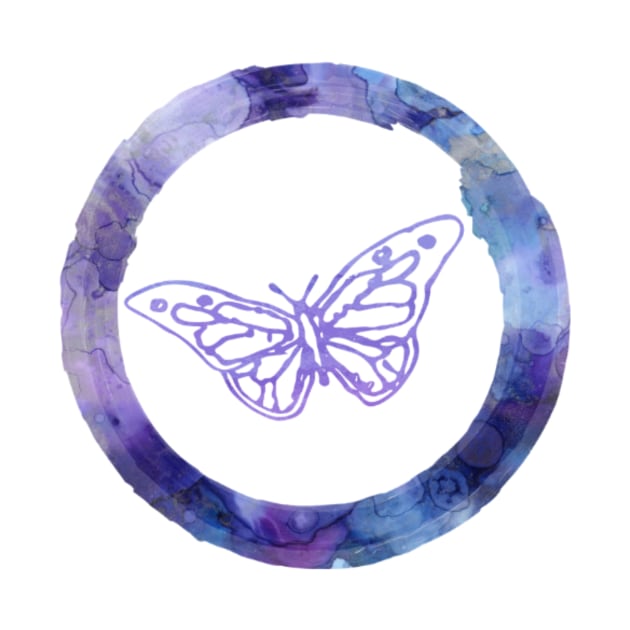 Purple Blue Butterfly Emoji by gillys