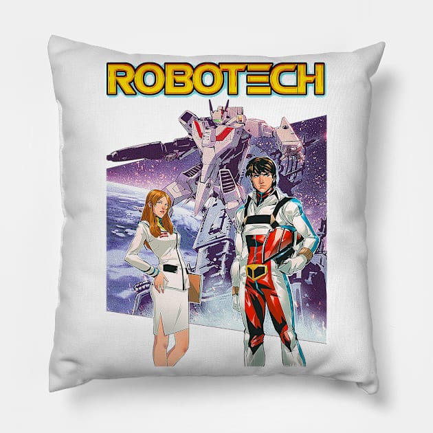 Robotech Retro Poster Pillow by AllWellia