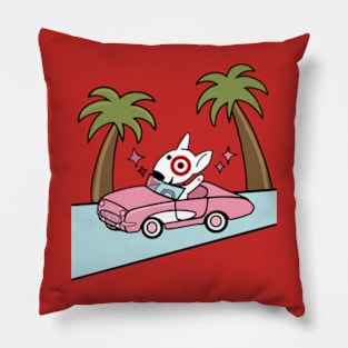 Pink Cadillac Bullseye Dog Team Member Pillow