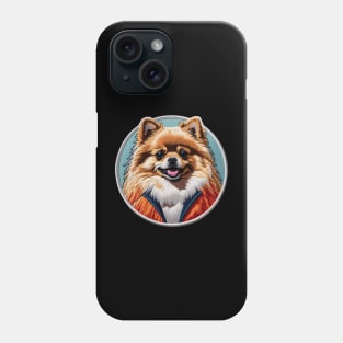 Pomeranian Tracksuit Embroidered Patch Phone Case