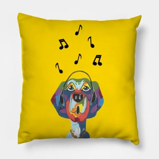 Funny Dog Singing The Blues Pillow