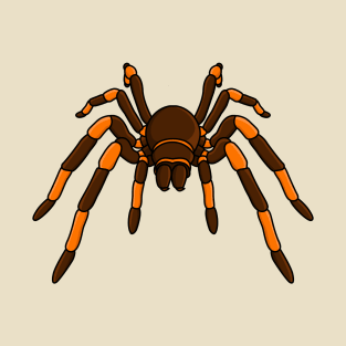 Creepy brown and orange tarantula spider cartoon T-Shirt