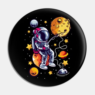 Fishing Astronaut Space Pin