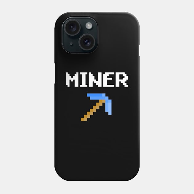 diamond pickaxe miner Phone Case by Mamon