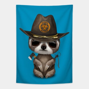 Baby Sloth Zombie Hunter Tapestry