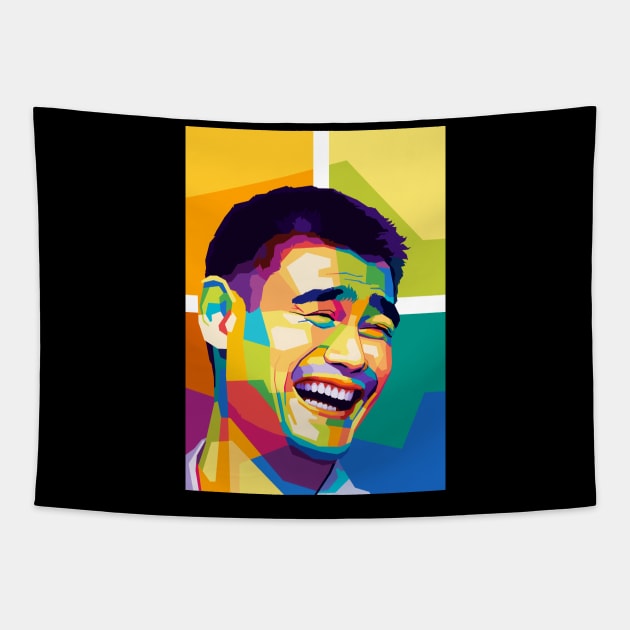 Yao Ming Meme Wpap Pop Art Tapestry by SiksisArt