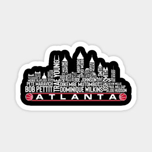 Atlanta Basketball Team All Time Legends, Atlanta City Skyline Magnet