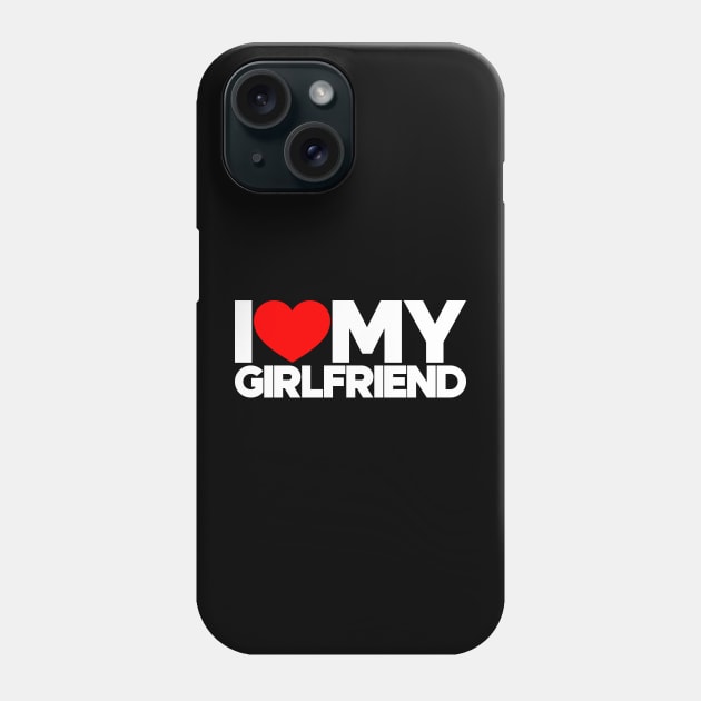 I Love My Girlfriend Red Hearts Love Couple (White) Phone Case by Luluca Shirts