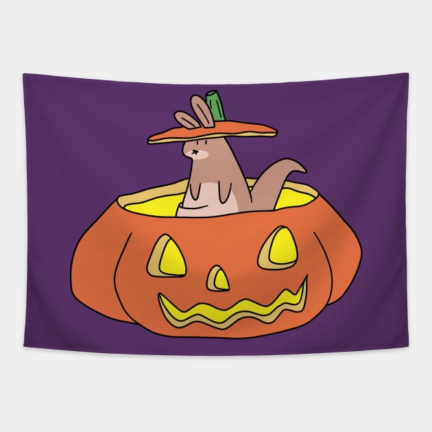 Jack O' Lantern Kangaroo Tapestry by saradaboru