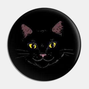 Black Cat face Pin