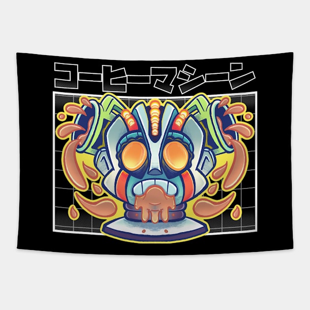 Kawaii Coffee Machine Tapestry by Hojyn