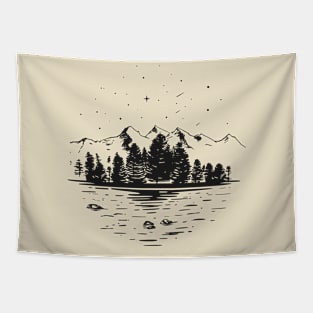 Night in the forest Tapestry