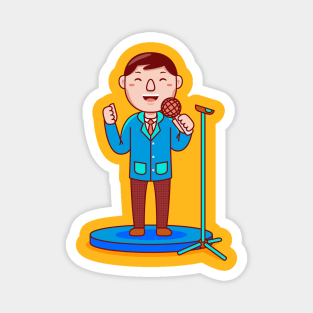 Cute Public Speaker Cartoon Magnet