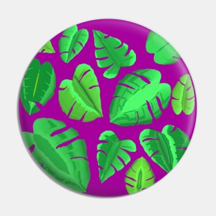 Monstera Plant Leaf Pattern (Plum Purple Background) Pin