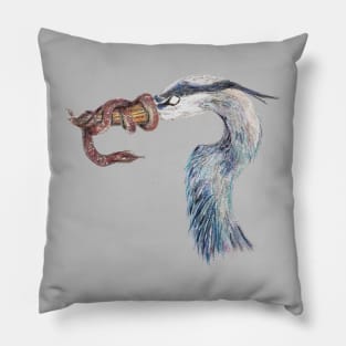 Snake Blue Heron Pillow