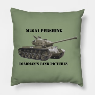 M26A1 Pershing with Toadman logo-black text Pillow