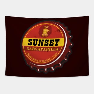 Vintage Sunset Sarsaparilla Root Beer Bottlecap Tapestry