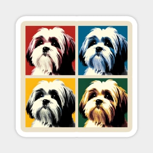 Pop Retro Lhasa Apso Art - Cute Puppy Magnet