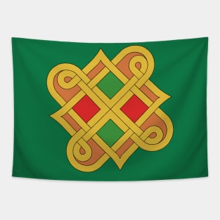 Durrow Knotwork 2016 Red and Green Tapestry