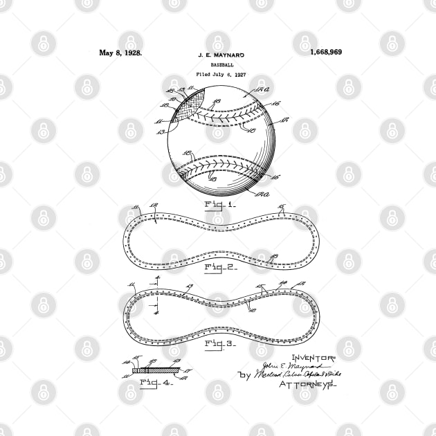 Baseball Patent - Softball Art - Antique by patentpress