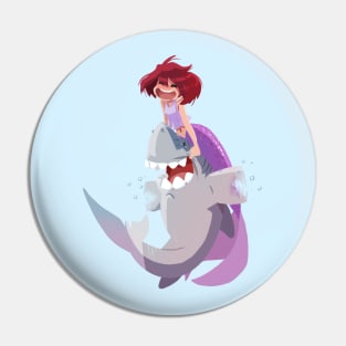 Mermaid & Shark Pin