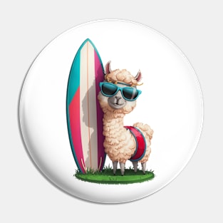 SURFER ALPACA Pin