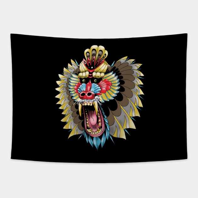 Mandrill Tapestry by ThePunkPanther