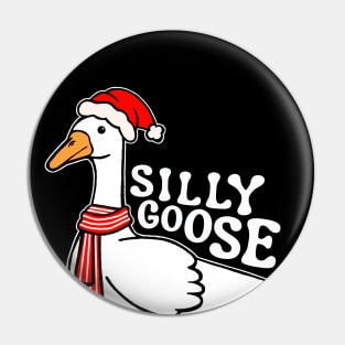 Silly Goose with Santa Hat Pin