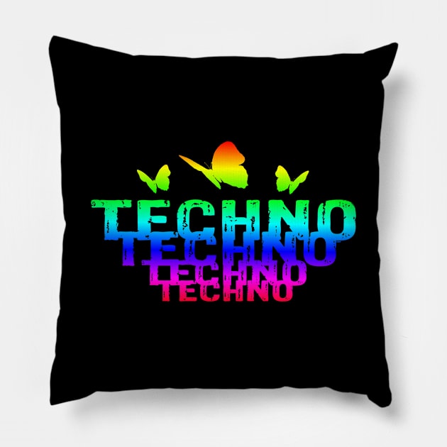 Techno Fading EDM Music Festival Pillow by shirtontour