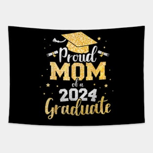 Proud Mom Of A Class Of 2024 Graduate Senior Graduation T-Shirt Tapestry