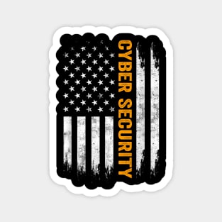 Cybersecurity - USA Flag Computer Engineer Programmer Hacker Magnet