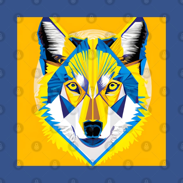 Pop Art Wolf Head by Chance Two Designs