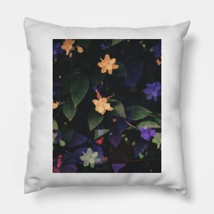 Glitched Butterfly Flower Pillow