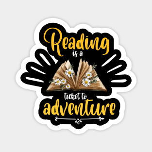 Reading Student Teachers Book shirt Adventure learning Magnet